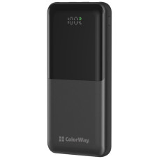 Батарея універсальна ColorWay 10 000 mAh PD/22.5W, QC/3.0, LCD, Black (CW-PB100LPB3BK-PDD)