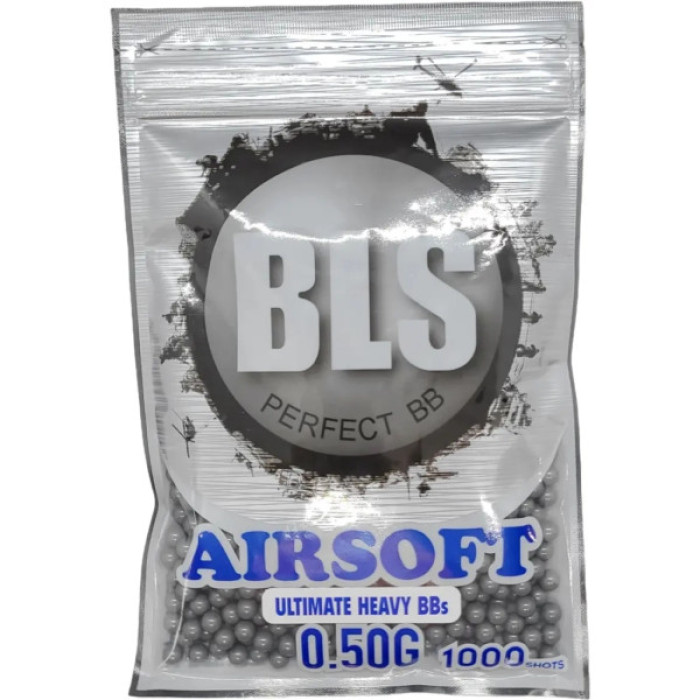 Страйкбольні кульки BLS Ultimateheavy (Stainless) Grey 6 мм 0,50 г 1000 шт (1928.00.13)