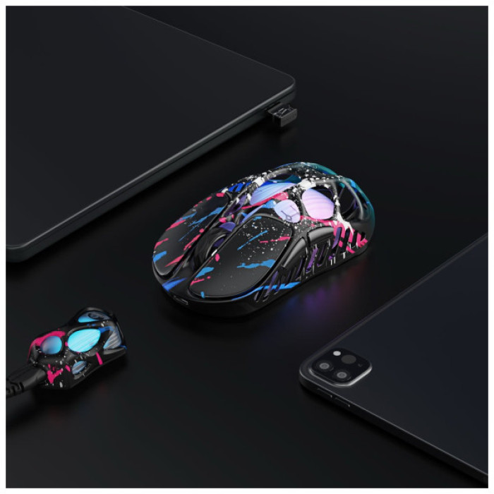 Мишка GravaStar Mercury X Pro 8K RGB Wireless/Bluetooth/USB Neon Graffiti (GS_X_PRO_CG_BLK)
