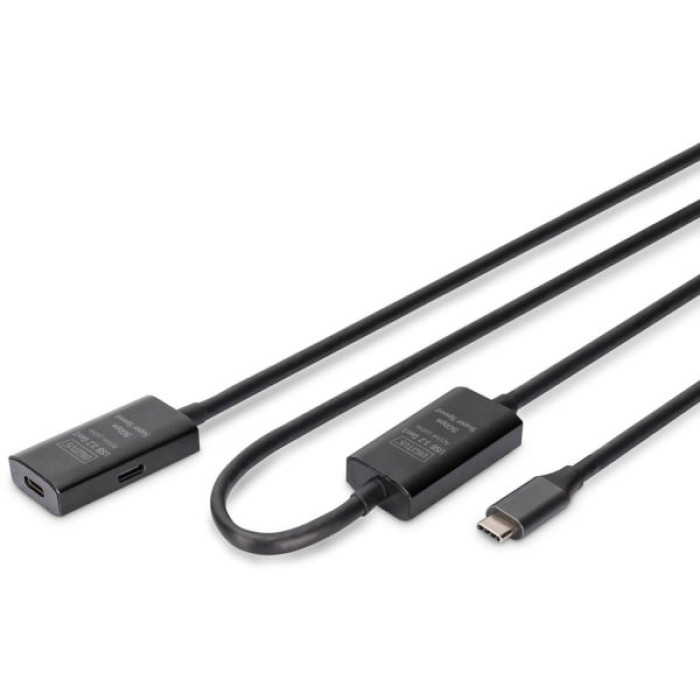 Дата кабель USB-С to USB-C 10.0m M/F USB3.2 Gen1 Active 5G Digitus (DA-73109)