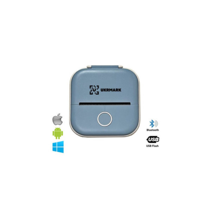 Принтер чеків UKRMARK P02BL Bluetooth, блакитний (900936)