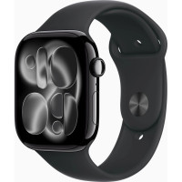 Смарт-годинник Apple Watch Series 11 GPS 46mm Jet Black Aluminium Case with Black Sport Band - M/L (MEUX4RK/A)