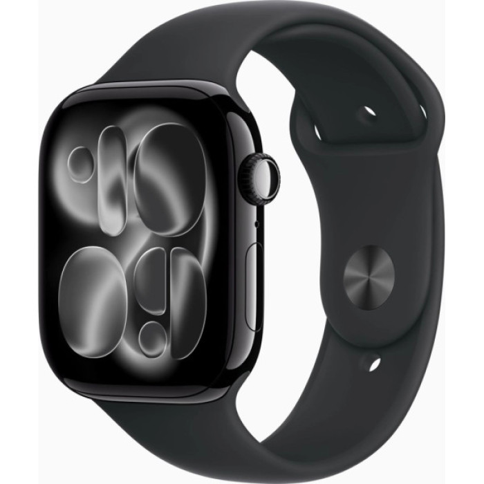 Смарт-годинник Apple Watch Series 11 GPS 46mm Jet Black Aluminium Case with Black Sport Band - M/L (MEUX4RK/A)