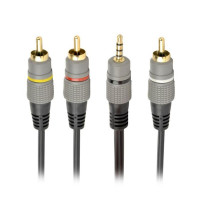 Кабель мультимедійний 3.5mm M to 3xRCA M 1.5m (4pin) AV Cablexpert (CCAP-4P3R-1.5M)