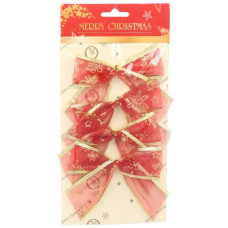 Прикраса декоративна Chomik бант органза 4 шт, 10 х 10 см, червоний (5900779853737_3)