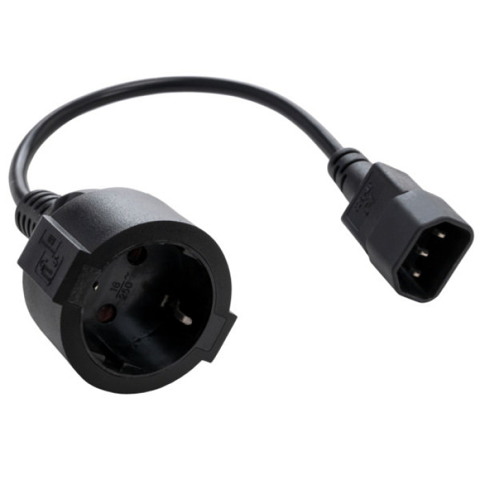 Кабель живлення C14 to Schuko 0.75mm2 Copper Vinga (VPCC14S75C)