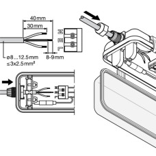 Світильник LEDVANCE DP HOUSING 600 P 2XLAMP IP65 (4099854118074)