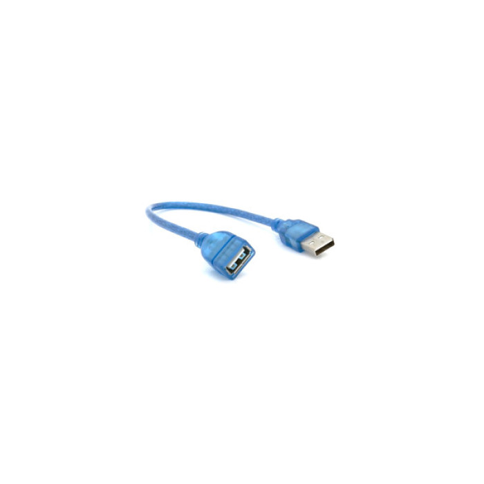 Дата кабель USB 2.0 AM/AF 0.3m blue transparent Voltronic (YT-AM/AF-0,3TBL)