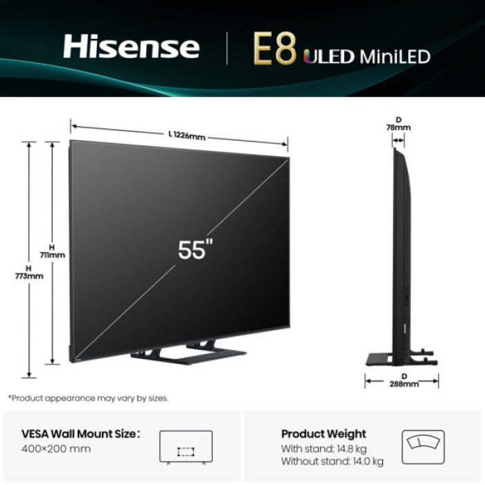 Телевізор Hisense 55E8Q