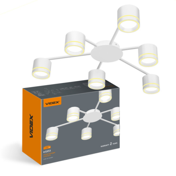 Світильник Videx під лампу 6xGX53 (VL-SPF21B-WP)