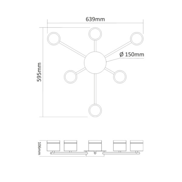 Світильник Videx під лампу 6xGX53 (VL-SPF21B-WP)