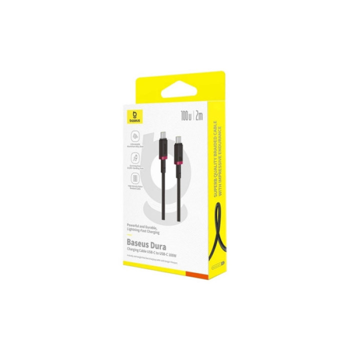 Дата кабель USB-C to USB-C 2.0m 100W Dura Series black red Baseus (P10377803U01-03)