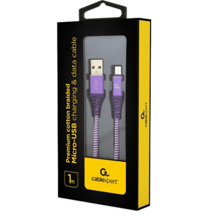 Дата кабель USB 2.0 AM to Micro 5P 1.0m Cablexpert (CC-USB2B-AMmBM-1M-PW)