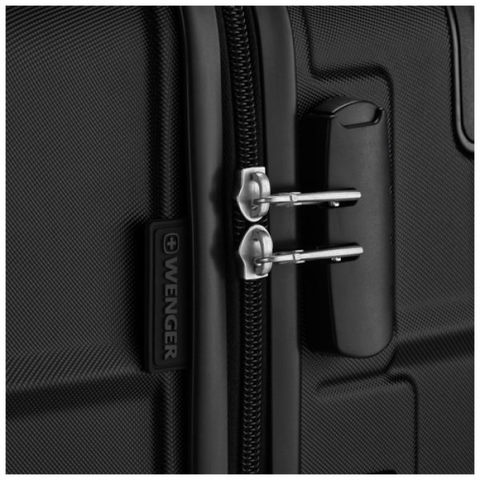 Валіза Wenger Amplar, мала, пластик, 4 колеса, чорна (653143)