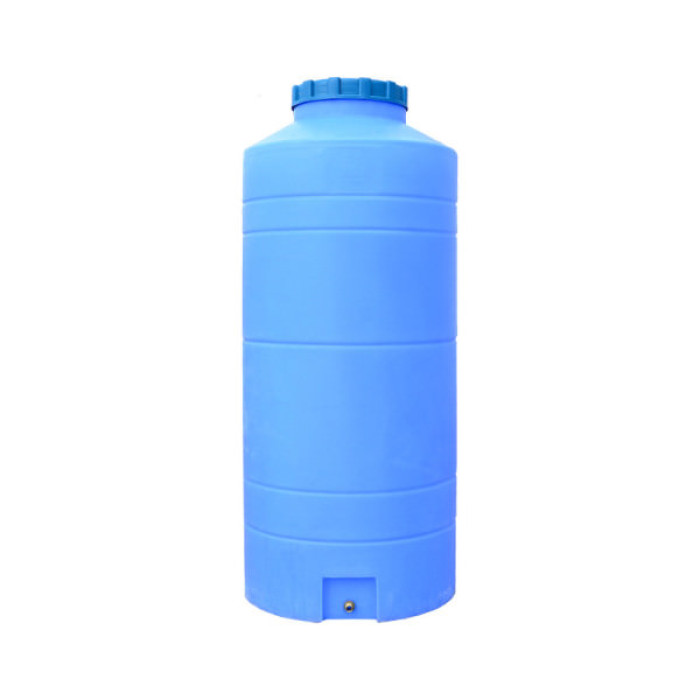 Ємність для води Пласт Бак вертикальна харчова 500 л вузька синя (12434)