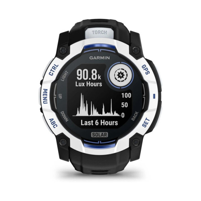 Смарт-годинник Garmin Instinct 3, 50mm, Solar, Whitestone with Black Band, GPS смарт-годинник (010-02935-03)
