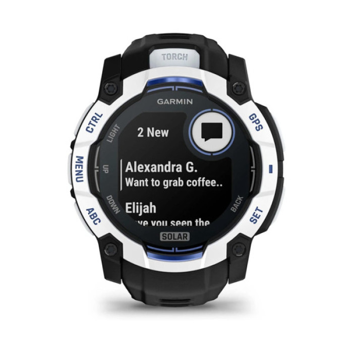 Смарт-годинник Garmin Instinct 3, 50mm, Solar, Whitestone with Black Band, GPS смарт-годинник (010-02935-03)