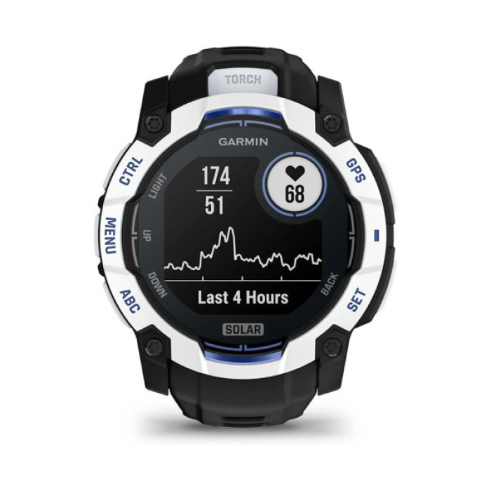 Смарт-годинник Garmin Instinct 3, 50mm, Solar, Whitestone with Black Band, GPS смарт-годинник (010-02935-03)