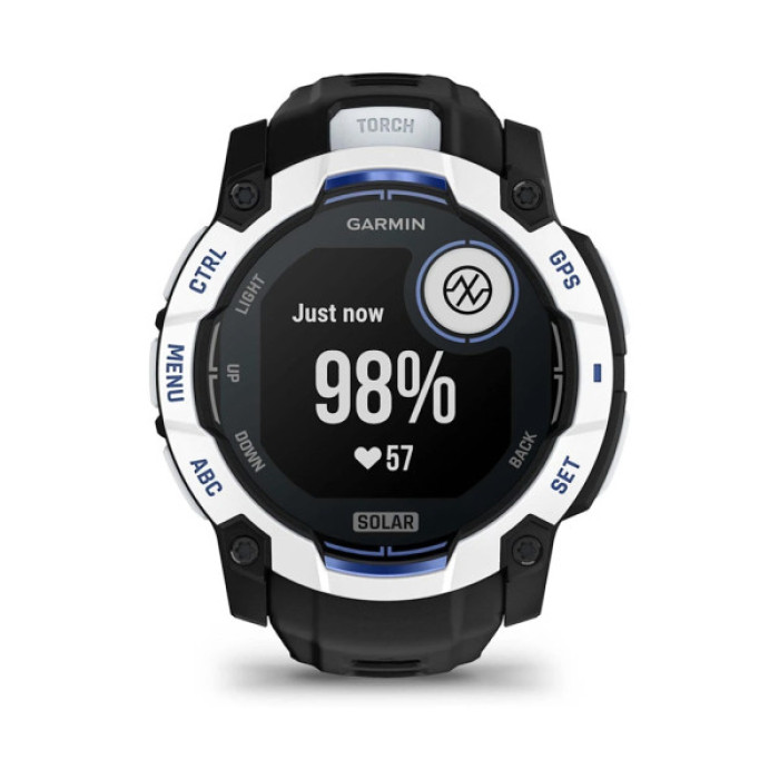 Смарт-годинник Garmin Instinct 3, 50mm, Solar, Whitestone with Black Band, GPS смарт-годинник (010-02935-03)