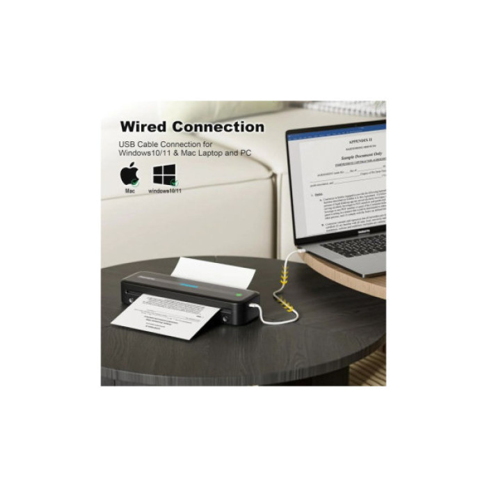 Принтер чеків UKRMARK 831GR портативний термо, 300dpi, Bluetooth, USB, сірий (900331)