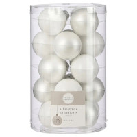 Ялинкова іграшка House Of Seasons Скляні кульки 20 шт D4 см Білі (8718861800142)