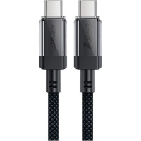 Дата кабель USB-C to USB-C 1.2m 60W stainless steel C12-03 Black Acefast (6974316283317)
