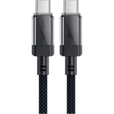 Дата кабель USB-C to USB-C 1.2m 60W stainless steel C12-03 Black Acefast (6974316283317)
