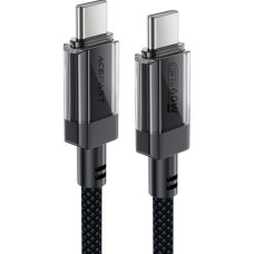 Дата кабель USB-C to USB-C 1.2m 60W stainless steel C12-03 Black Acefast (6974316283317)