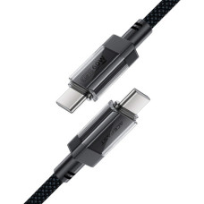 Дата кабель USB-C to USB-C 1.2m 60W stainless steel C12-03 Black Acefast (6974316283317)