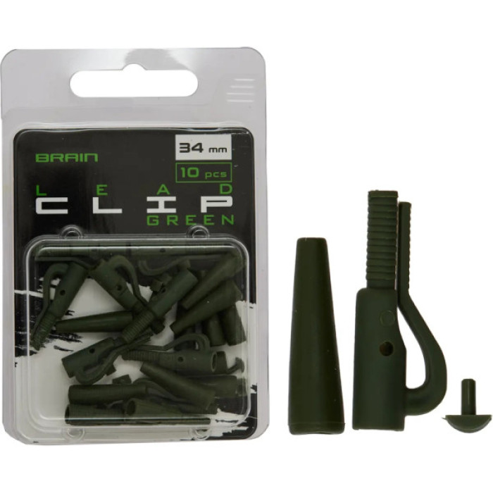 Безпечна кліпса Brain Lead Clip With Stopper 34mm Green (10 шт/уп) SGXA-90472 (1858.24.99)