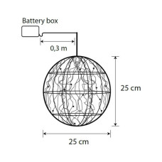 Прикраса декоративна Luca Lighting Куля Срібна D25 см 30 led (8718861660951)