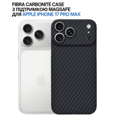 Чохол до мобільного телефона BeCover FIBRA Carbonite MagSafe Apple iPhone 17 Pro Max Black (715410)
