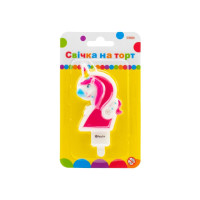 Свічка Maxi двостороння "2" із зображенням єдинорога висотою 7,62 см (MX622066-2)