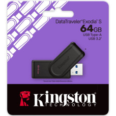 USB флеш накопичувач Kingston 64GB DataTraveler Exodia S Black USB 3.2 (DTXS/64GB)