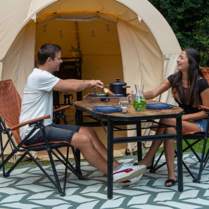 Туристичний стіл Bo-Camp Melrose Oval 120x80 cm Black/Wood look (1404220)