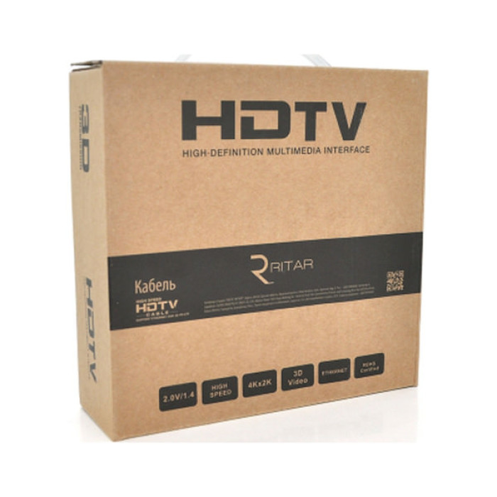 Кабель мультимедійний HDMI M to HDMI M 5.0m V1.4 1080P black Ritar (HDMI(M)/(M)V1.4-5m-94B)