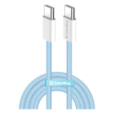 Дата кабель USB-C to USB-C 1.0m 60W 3.0А blue ColorWay (CW-CBPDCC061-BL)