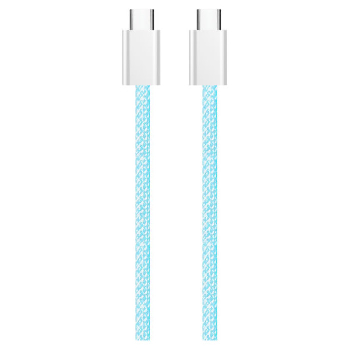 Дата кабель USB-C to USB-C 1.0m 60W 3.0А blue ColorWay (CW-CBPDCC061-BL)