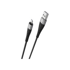 Дата кабель USB 2.0 AM to Lightning 1.0m 2.4A nylon BX32 black BOROFONE (6931474710413)