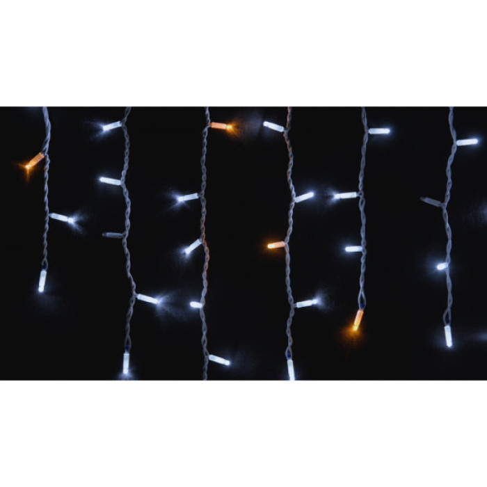 Гірлянда Delux ICICLE 100LED 2x0.7 м Жовтий flash Білий/Білий IP44 (90015181)
