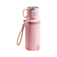 Термос Merlion з чашкою та ситечком 0,6 л, рожевий (TermTea-600Pink)