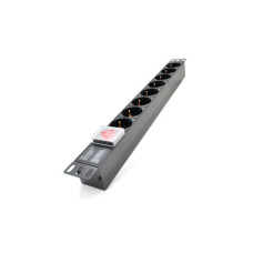 Силовий блок 19" 8 розеток, без кабеля, вимикач, алюм. корпус PiPo (PP8PDUGRC14)