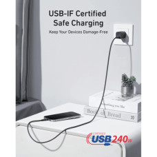 Дата кабель USB-C to USB-C 1.8m 240W upcycled-braided black Anker (A82E2H12)