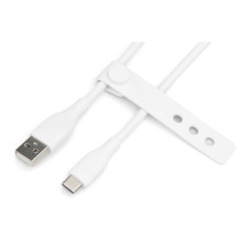 Дата кабель USB 2.0 AM to USB-C 1.0m 60W white Digitus (AK-300340-010-W)
