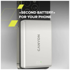 Батарея універсальна Canyon 10000mAh OnPower 511 PD20W Magnetic wireless MagSafe Grey (CNS-CPB511G)