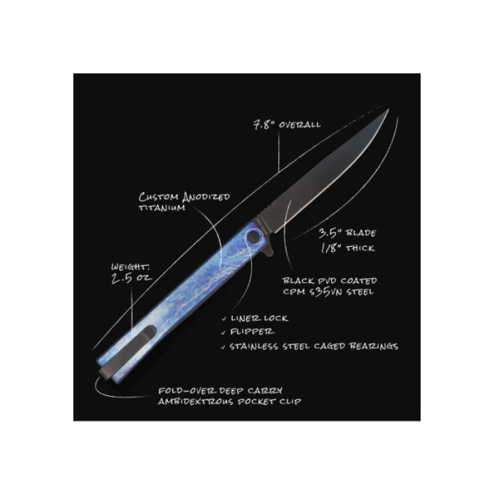 Ніж Ocaso Solstice, Anodized titanium, Black (10DBB)