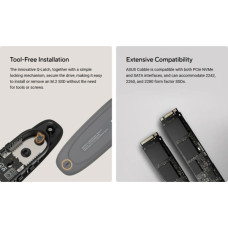 Кишеня зовнішня ASUS SSD PCIe NVMe M.2 2230/2242/2260/2280 USB Type-C 3.2 Gen 2x1 grey (90DD02R6-M09000)