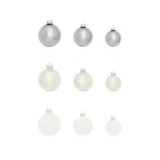 Ялинкова іграшка House Of Seasons Скляні кульки 26 шт D7 см D6 см D5 см Білі (8718861800609)