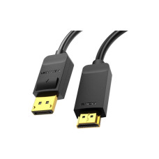 Кабель мультимедійний DisplayPort M to HDMI M 1.5m 4K black Vention (HAGBG)