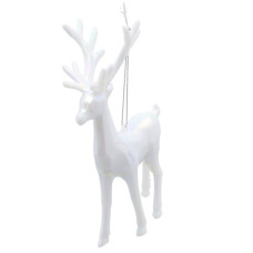 Прикраса декоративна Chomik Олень, пластик, білий, 9х15 см (5900779895928)